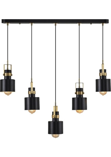 5'li Siyah Sıralı Aydınlatma Seti, Modern ve Şık Tasarım