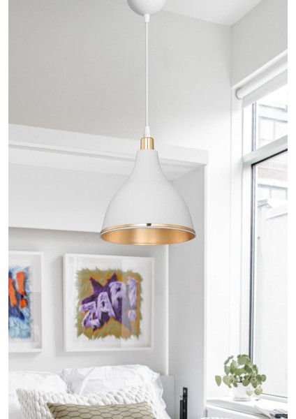 Beyaz Tekli Sarkıt, Şık ve Modern Aydınlatma, Farklı Kullanım Alanları Için Ideal.