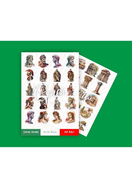 Italya Antik Roma Tema Sticker Set Ancient Rome 2 Sayfa 39 Adet Etiket Planlayıcı Bullet Journal