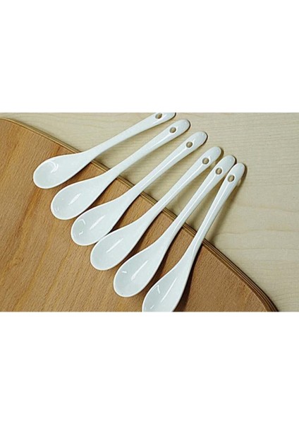 6'lı Porselen Çay, Tatlı, Reçel, Sos, Nescafe Kaşığı Seti Beyaz fiyatları