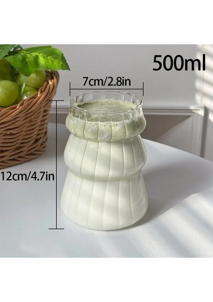 Berrak Cam Soğuk Içecekler Daklar Köpüklü Su Kokteyl Şarap Içecek Dakları Ev Süt Çay Kupa Içecek Yazılar Yaz Buzlu Kahve Cupcolor: A-500ML/KAPASITE: Resim Olarak (Yurt Dışından)