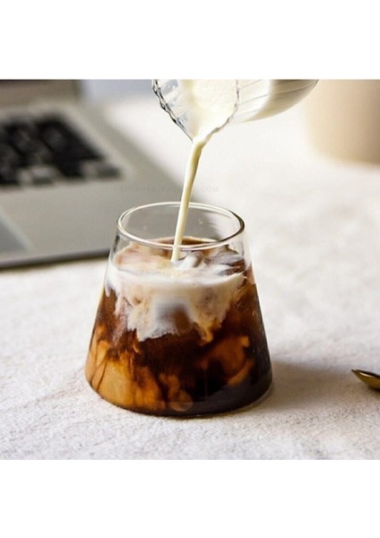 Isıya Dayanıklı Borosilikat Koni Sunum ve Meşrubat Bardağı 300 ml Beyaz