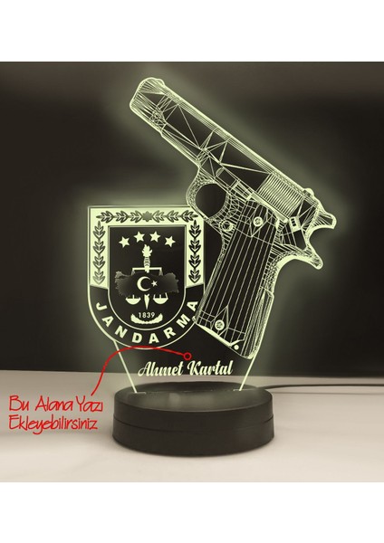 Beyaz Jandarma Rozetli LED Gece Lambası, Şık ve Parlak Gece Aydınlatması