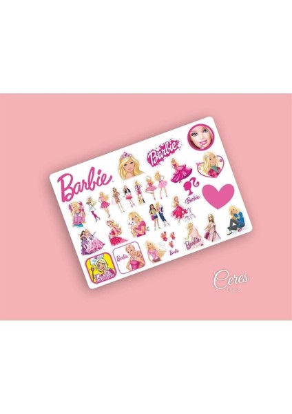 Barbie Sticker Set 32 Adet Renkli Etiketler 3-6 Yaş İçin 3-6 cm Boyutunda