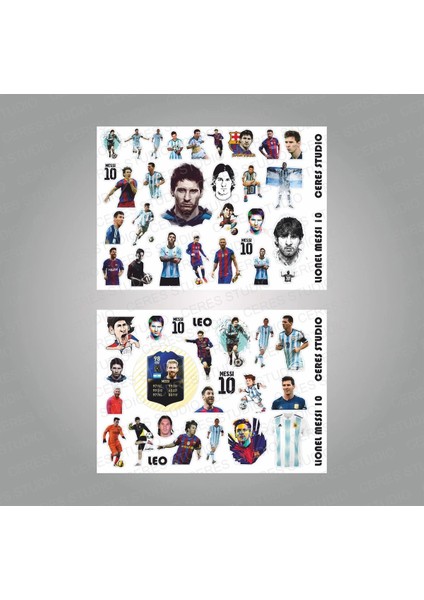 Lionel Messi Leo 10 Sticker 55 Adet 2 Sayfa Renkli Tasarım Not Defteri için Uygun fiyatları