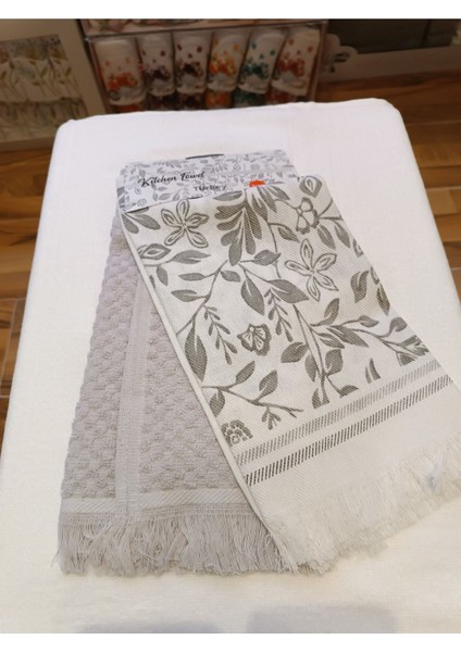 Gri 40X60 2'li Kurulama Bezi, Mutfak Havlusu Seti