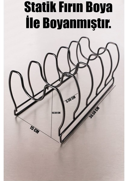 Siyah Tava ve Kapak Düzenleyici VG-303S, Mutfağınıza Düzen Katın