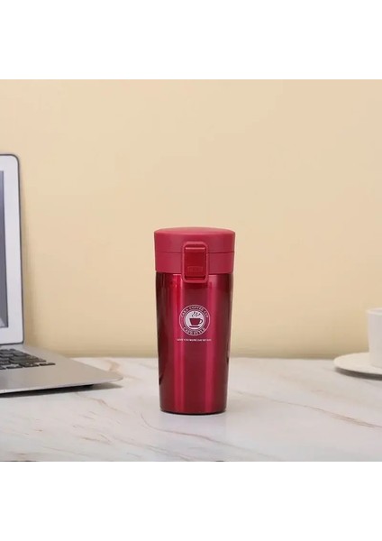 304 Paslanmaz Çelik Kahve Fincanı Çay Termal Kupa Çift Duvar Vakum Şişesi Termos Su Şişesi Sızdırmaz Termos Kupa Kapasite: 500ML/RENK: Kırmızı (Yurt Dışından)