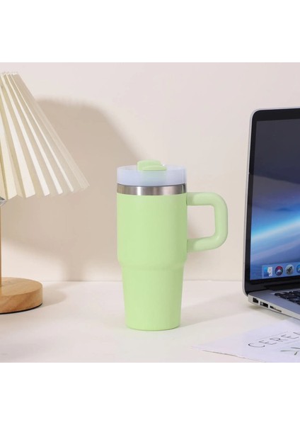 14 Oz Yeni Çift Katmanlı Vakum Otomobil Fincanı Büyük Kapasite 304 Paslanmaz Çelik Termal Yalıtım Kabı Taşınabilir Saplı Su Kekleri: 14 Oz/renk: Açık Yeşil (Yurt Dışından)