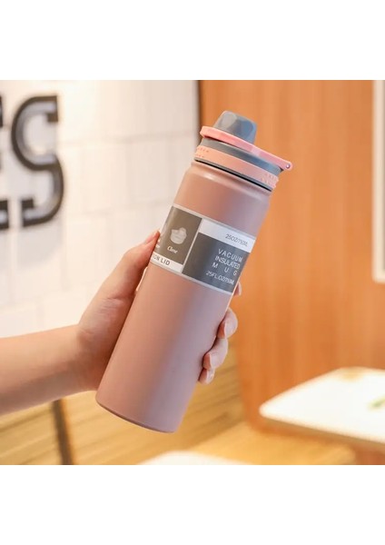 Termal Kupa Basit Taşınabilir Paslanmaz Çelik Su Kişisi Büyük Kapasiteli Spor Şişesi Açık Su Şişesi Taşınabilir Uzay Tenceresi Kapasite: 530ML/RENK: Pembe (Yurt Dışından)