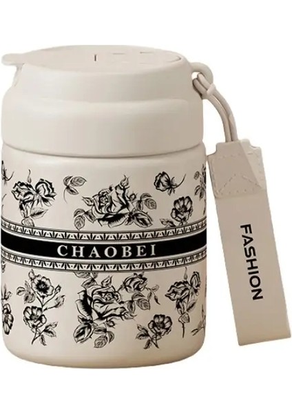 Hafif Lüks Paslanmaz Çelik Cep Kupası Mini Termos Kupası Halat ile Halat Taşınabilir Yüksek Değerli Öğrenci Vakum Termos Cupcapacity: 450ML/RENK: Siyah Gül (Yurt Dışından)