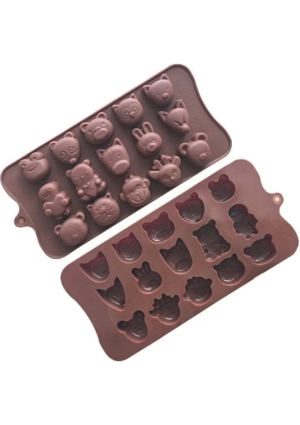 Karışık Hayvanlar Silikon Buzluk ve Çikolata Kalıbı, Renkli, Dayanıklı, Kullanışlı modelleri