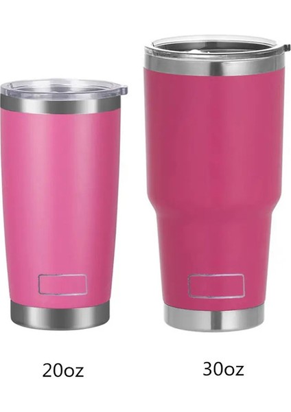 30 Oz 20OZ Tumbler Seyahat Kurı Saman Kapakları ile Buzlu Bira Dağı Paslanmaz Çelik Vakum Insülat Termal Su Şişesi Araba Kahvesi Için: Sadece 600ML (20OZ)/RENK: Sıcak Pembe (Yurt Dışından)