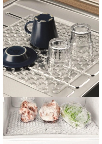 Şeffaf Lavabo ve Buzluk Matı, 32X32 Cm, Şık ve Kullanışlı Ev Aksesuarı