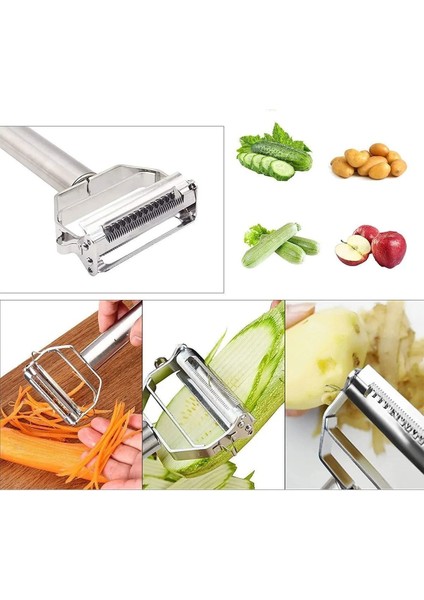 Geniş Kapasiteli Çelik Meyve Sebze Patates Soyucu, Gri Renk