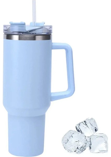 40OZ Termos Kahve Kupa Saplı Pasalı Paslanmaz Çelik Kahve Termos Kupası Araba Vakum Şenlikleri Taşınabilir Kafe Yalıtımlı Tumbler Kapasitesi: 1200ML/RENK: Gri (Yurt Dışından)