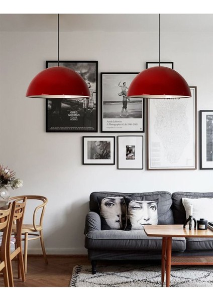 Kırmızı Metal Sarkıt Avize, Mutfak, Salon, Cafe, Ofis Için Şık Aydınlatma indirimleri