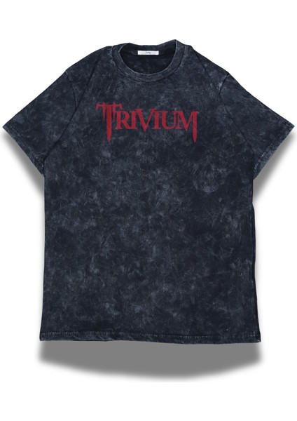 Unisex Trivium Sırt Baskılı Yıkamalı T-Shirt, Oversize Rock Band Trivium Temalı Retro Tişört fiyatları