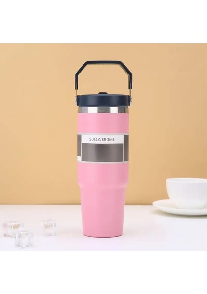 30OZ Araba Kupası Tutucu Tumbler 304 Paslanmaz Çelik - Sıcak/soğuk Içecekler Için Büyük Kapasiteli Yalıtımlı Seyahat Kupası Kapasite: 890ML/RENK: 6 (Yurt Dışından)