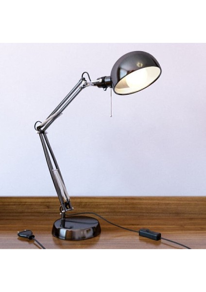 Şık Gümüş Masa Lambası, Gece Okuma ve Çalışma Için Ideal, Ayaklı Tasarım modelleri