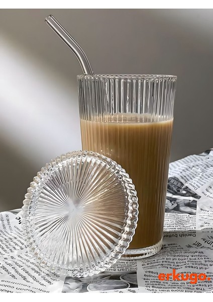 Cam Kapaklı Pipetli Sunum Bardağı, 400 Ml, Isıya Dayanıklı, Beyaz fiyatları