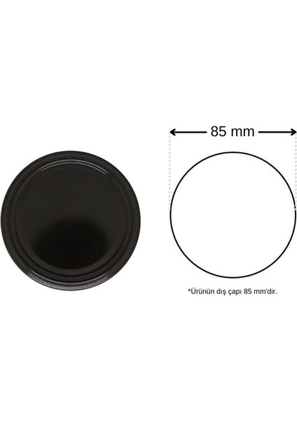 82 mm Siyah Twist-Off Kapağı, 20'li Paket, Standart Cam Kavanozlar Için Uygun
