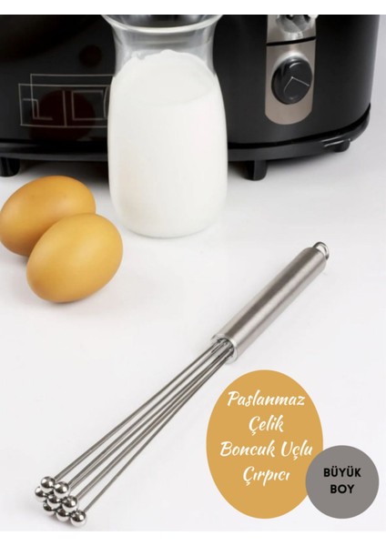 Paslanmaz Çelik Top Uçlu Çok Amaçlı Çırpıcı ve Karıştırıcı