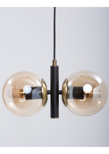 Şık Siyah Eskitme Kaplama Bal Camlı Modern Avize fiyatları