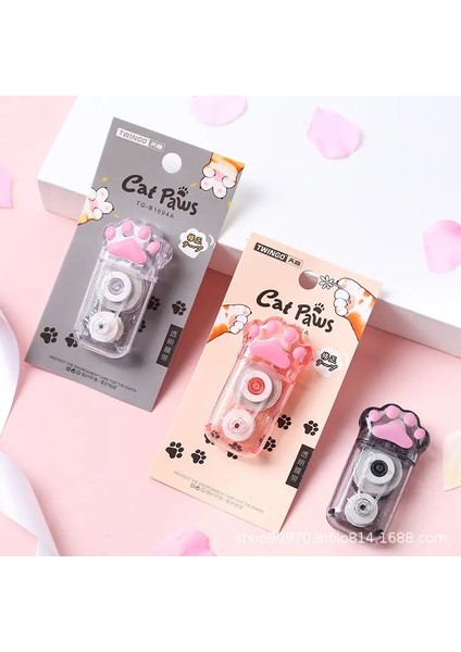 18M Büyük Kapasiteli Yaratıcı Sevimli Kedi Pençe Düzeltme Kaseti Öğrencisi Kawaii Dağarcığı: 3pcs Touing (Yurt Dışından)