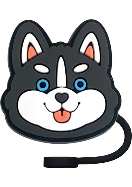 1-5pcs Kawaii Hayvanlar Köpek Saman Kapağı 10MM Içecek Saman Fişini Yeniden Kullanılabilir Sıçrama Geçirmez Içme Fincan Aksesuarları Ev Parti Hediyeleri Renk: 1PCS-10MM (Yurt Dışından)