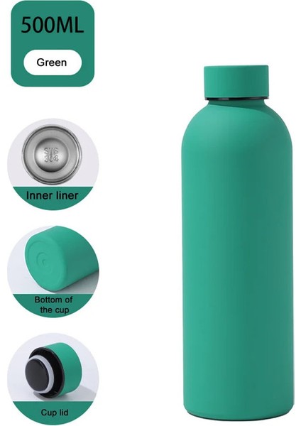 Termos Şişe Paslanmaz Çelik Termal Su Şişesi Dağı Termal Kahve Kupa Yalıtımlı Vakum Tulumbud Kauçuk Boya Sporları Kettlecapacity: 500ML/RENK: Siyah Termos (Yurt Dışından)
