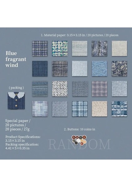 Jianwu Kokulu Dokuma Rüya Serisi Vintage Kumaş Desen Kolaj Dekor Malzeme Kağıt Yaratıcı Önemsiz Jun Guni Kırtasiye Renk: Scz-Xfzm-03 (Yurt Dışından)