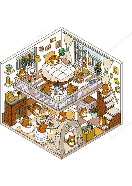 Çok Ilginç！ Dıy 3D Peyzaj Çıkartmaları Minyatür Kabin Sahne Çıkartması Çocuk Çocuk Sınıf Arkadaşı Sevimli Festival Noel Hediyesi Renk: B-1pcs (Yurt Dışından)