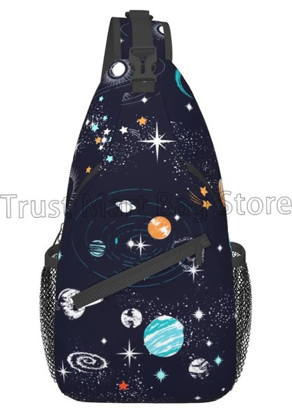 Uzay Gezegen Astronot Sling Bag Yürüyüşü Gündüz Paketi Crossbody Omuz Sırt Çantası Erkekler Için Sıradan Seyahat Göğüs Paketi Kadınlar Tenenscolor: 6 (Yurt Dışından)