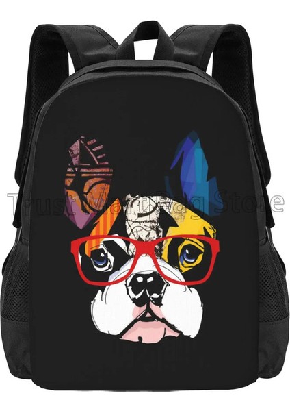 Fransız Bulldog Art Baskı Seyahat Sırt Çantaları Erkek Kadınlar Hafif Sıradan Omuz Çantaları Okul Kitap Çantası Koleji Öğrenci Günlük Renk: 3 (Yurt Dışından)