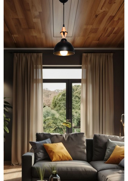 Siyah Bakır Sarkıt Dekoratif Avize, Şık ve Modern Tasarım, Ev ve Ofis Için Ideal Seçim