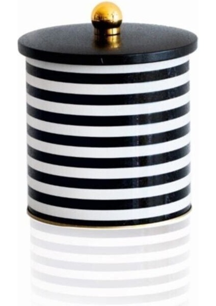Şık Siyah Desenli Metal Saklama Kabı 14 Cm, Dayanıklı ve Kullanışlı Mutfak Gereci fiyatları