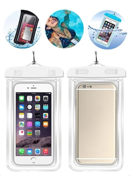 Beyaz Renkli Su Geçirmez Telefon Kılıfı, Sualtı Kullanımı Için Koruyucu Tasarım