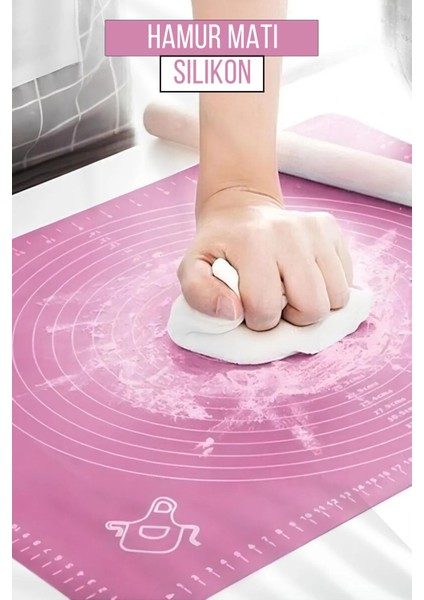 Silicon Hamur Açma Matı 50X40, Pratik ve Rahat Kullanım, Esnek ve Dayanıklı