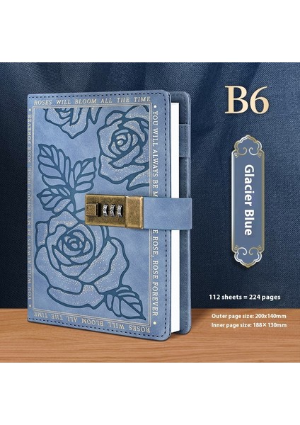 Kilitli Vintage Şifre Defteri Defter El Kitabı (Yurt Dışından)