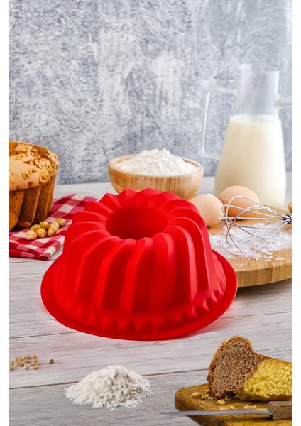 Kırmızı Oval Silikon Kek Kalıbı, Pratik ve Renkli Mutfak Gereci