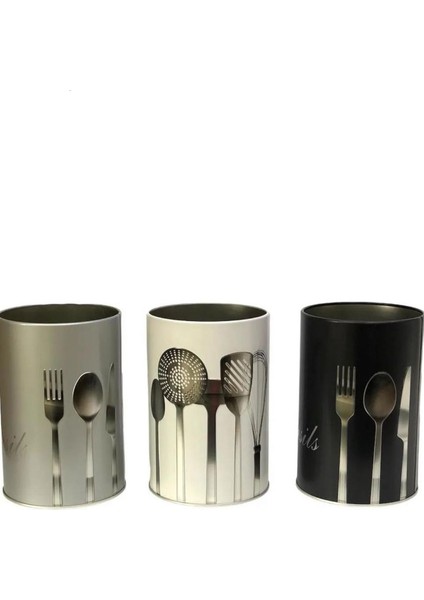 Gri Metal Silindir Desenli Kaşıklık ve Servis Seti, Düzenleyici ve Toparlayıcı fiyatları