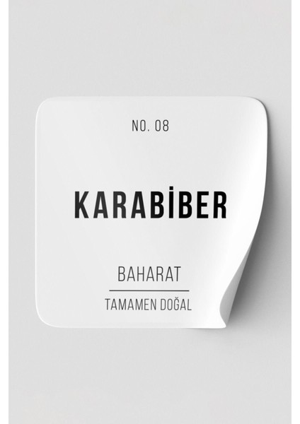Modern Tasarım Beyaz Baharat ve Bakliyat Kavanoz Etiketi, 4,5cm x 4,5cm, 96 Adet modelleri