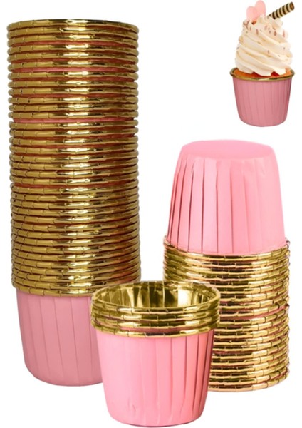 Pembe Muffin Kek Kalıbı 25 Adet, Cupcake Kağıdı Seti, Keyifli Tatlar Için