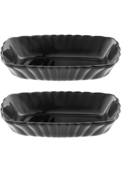 Şık Siyah Cam Mezze ve Çerezlik Seti 18CM, 2'li