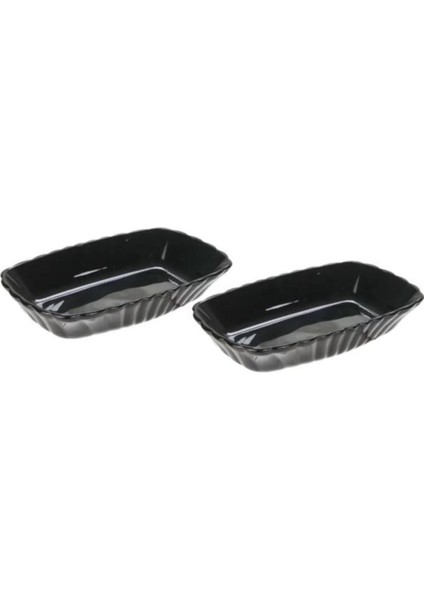 Şık Siyah Cam Mezze ve Çerezlik Seti 18CM, 2'li modelleri