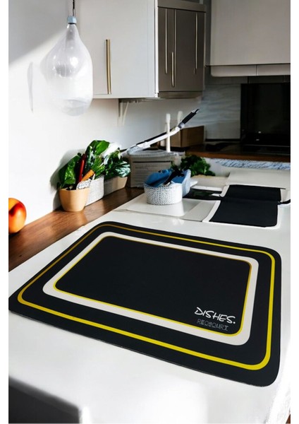 Su Emici Mikrofiber Bulaşık Matı 39X49CM Siyah Kaymaz, Pratik ve Hızlı Kullanım fiyatları