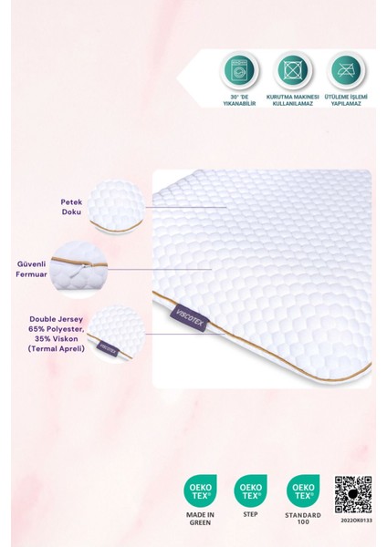 Yumuşak ve Rahat Çocuk Yastığı Kılıfı, 66X33X6 Cm, Beyaz Renk. fiyatları