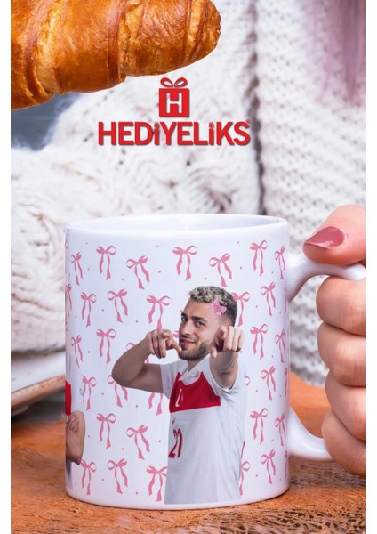 Kurdeleli Özel Tasarımlı 360° Baskılı Beyaz Kupa Bardak
