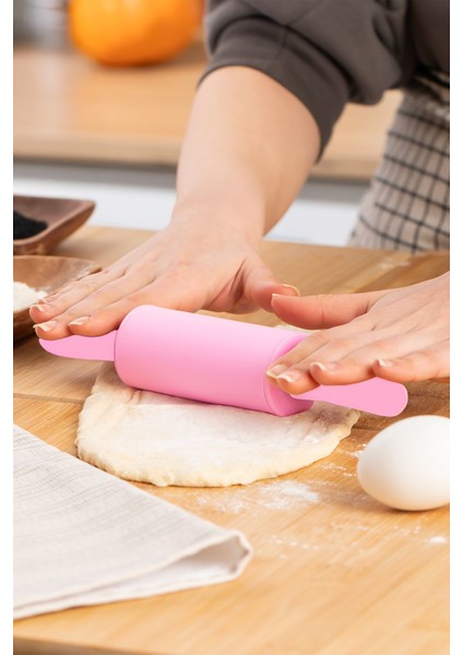 Pembe Silikon Merdane 22 Cm, Kek ve Hamur Işleri Için Kullanışlı Araç fiyatları